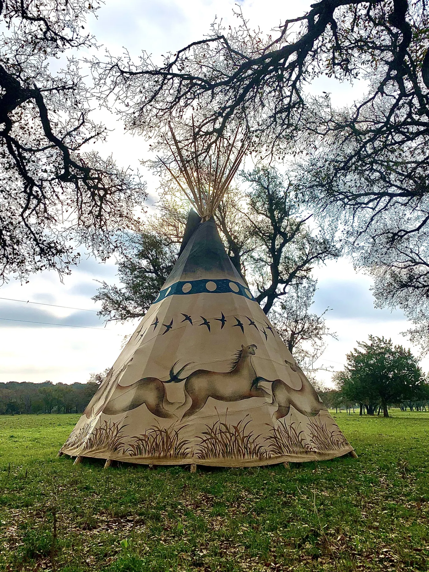 Painted tipi on the ranch